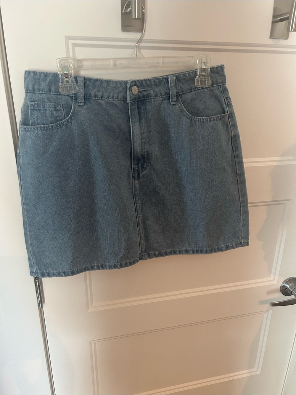 SHEIN Light Blue Denim Mini Skirt